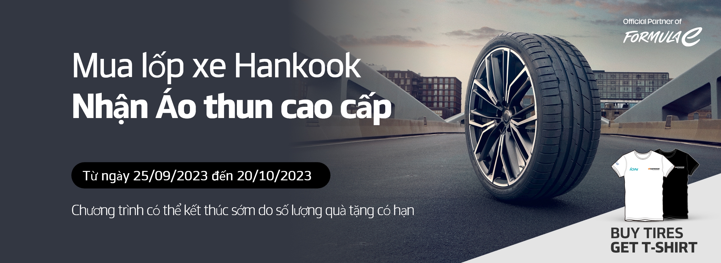 Mua lốp xe Hankook_ Nhận Áo thun cao cấp